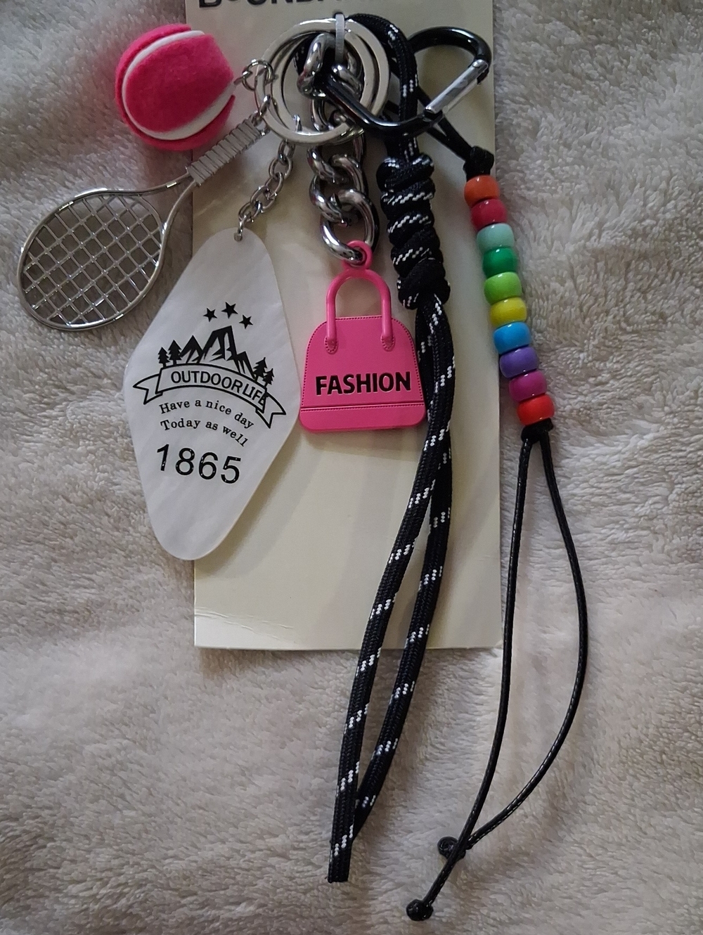 Pink Fashion Tennis & Ball Keychain for Women. New With Tags